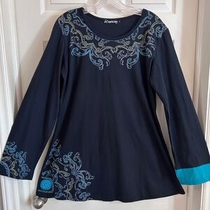 Leopards & Roses Swing Top, 2X, NWOT